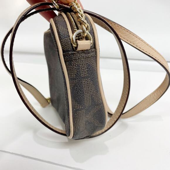 Michael Kors Women's Monogram Logo Crossbody Bag Brown Small - Picture 9 of 9